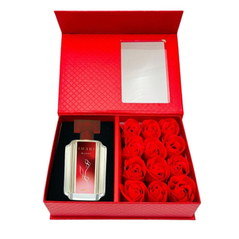Cutie cadou Love Forever cu 12 trandafiri de sapun si apa de toaleta Avon Imary Queen pentru femei 50 ml, cadou elegant si rafinat [7]