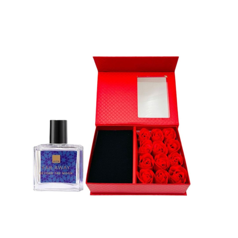Cutie cadou Love Forever cu 12 trandafiri de sapun si parfum Avon Far Away Beyond the Moon pentru femei 30 ml, cadou elegant si rafinat [7]