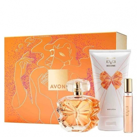 Cutii cadou femei - Cutie cadou pentru Ea Eve Become Avon (parfum 50 ml, lotiune corp 150, mini parfum 10)