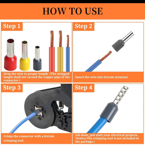 Cutie cu 1800 conectori electrici tip tub capat izolati pentru cabluri multifilare AWG 0.5-10 mm², organizator compartimentat [2]