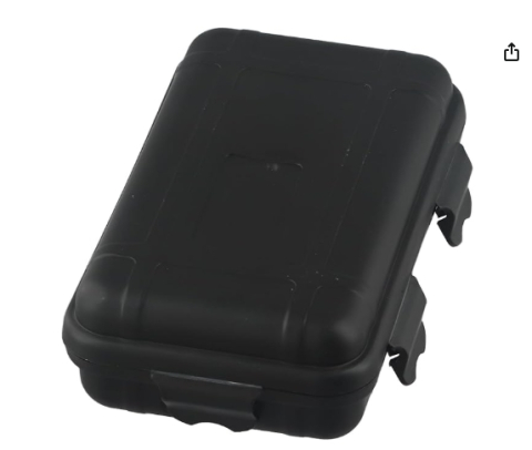 Diverse Unelte - Cutie etansa depozitare universala, organizator compact ABS rezistent, 4 cleme, negru, marime M 11x18x5 cm