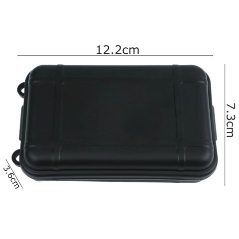 Cutie etansa depozitare universala, organizator compact ABS rezistent, 4 cleme, negru, marime S 12.2x7.3x3.6 cm [2]