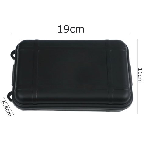 Cutie etansa depozitare universala, organizator compact ABS rezistent, 4 cleme, negru, L 19x11x6.4 cm [3]