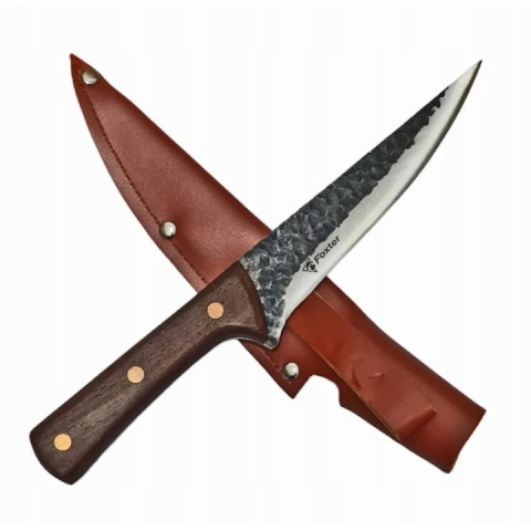 Cutite si tacamuri - Cutit de bucatarie, 28 cm, otel inoxidabil, maner ergonomic, husa maro