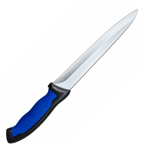 Cutit de bucatarie albastru-negru 33 cm, lama 20 cm, 98 g, otel inoxidabil, maner anti-alunecare, pentru feliere carne, peste si legume [4]