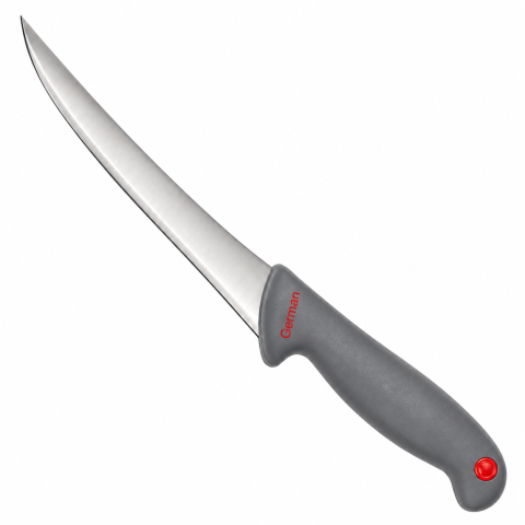 Diverse bucatarie - Cutit de macelarie gri, lama curbata 16 cm, lungime totala 29 cm