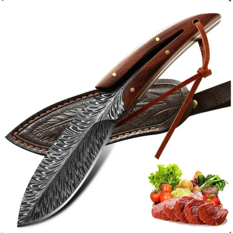 Cutit de vanatoare, otel inoxidabil/lemn, 20 cm, husa inclusa [5]