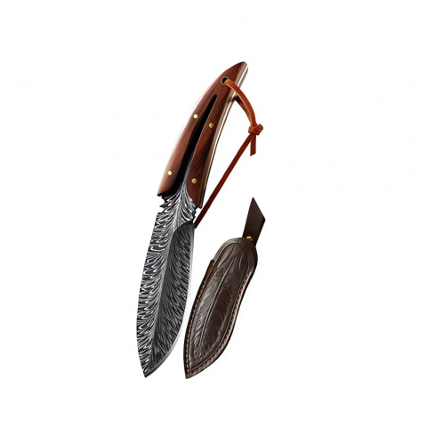 Cutit de vanatoare, otel inoxidabil/lemn, 20 cm, husa inclusa [4]