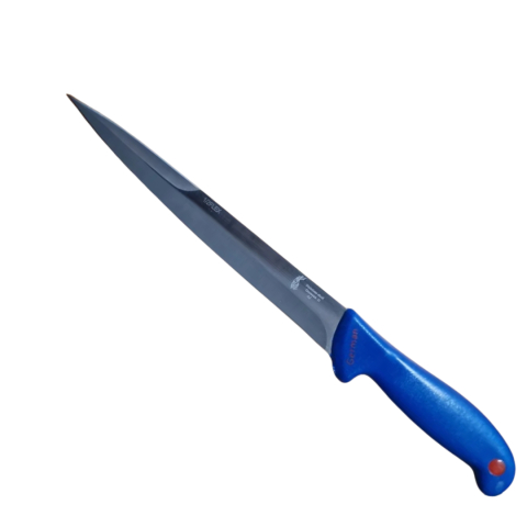 CASA & GRADINA - Cutit macelar pentru injunghiere porc, albastru 37 cm, lama dreapta 23 cm cu 2 taisuri, 3 mm, 145 g, otel inoxidabil