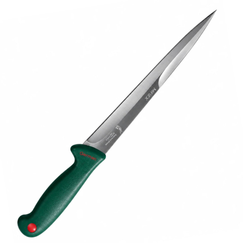 CASA & GRADINA - Cutit macelar pentru injunghiere porc, verde 37 cm, lama dreapta 23 cm cu 2 taisuri, 3 mm, 145 g, otel inoxidabil