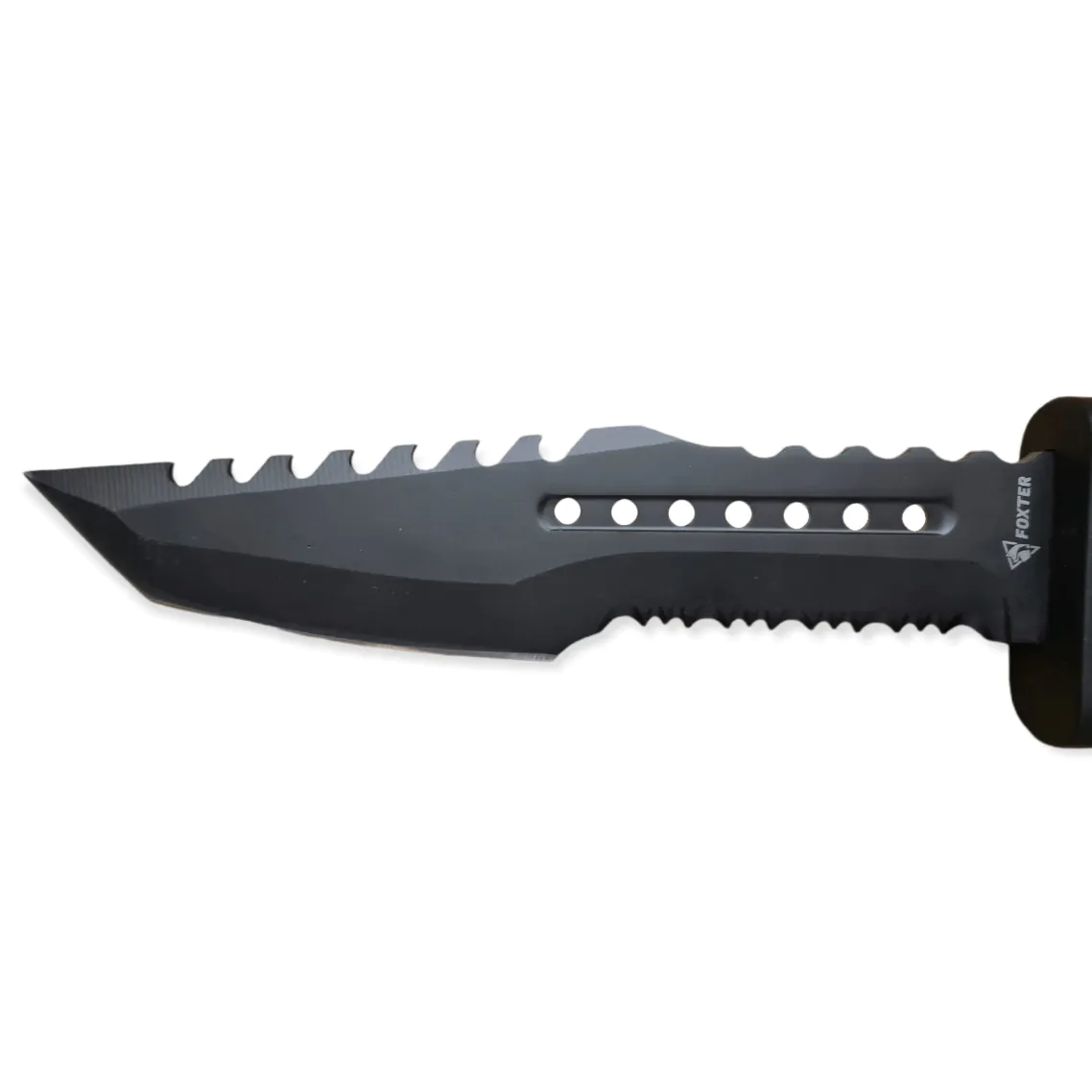 Cutit negru 31 cm cu lama fixa din otel inoxidabil 18 cm, lama zimtata 3,6 mm, [1]