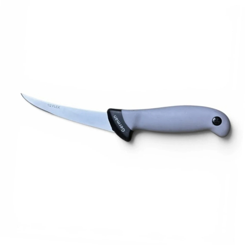 Cutit pentru filetat gri, lama flexibila curbata 12 cm, 99 g, otel inoxidabil, maner ergonomic, pentru peste, carne si portionare precisa [4]