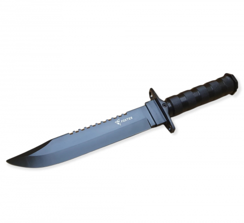Cutite si tacamuri - Cutit pentru vanatoare, otel inoxidabil, maner ergonomic, 35 cm, husa inclusa, negru