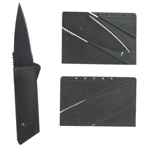 Cutit pliabil tip card pentru supravietuire, din otel inoxidabil, 6.5 cm lama, negru – compact, discret si ideal pentru situatii de urgenta [3]