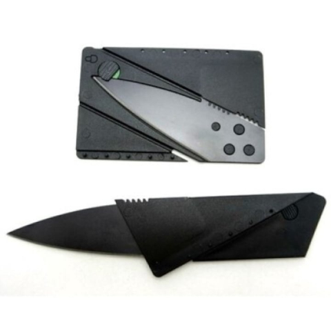 Cutit pliabil tip card pentru supravietuire, din otel inoxidabil, 6.5 cm lama, negru – compact, discret si ideal pentru situatii de urgenta [9]