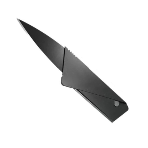 Diverse camping - Cutit pliabil tip card pentru supravietuire, din otel inoxidabil, 6.5 cm lama, negru – compact, discret si ideal pentru situatii de urgenta