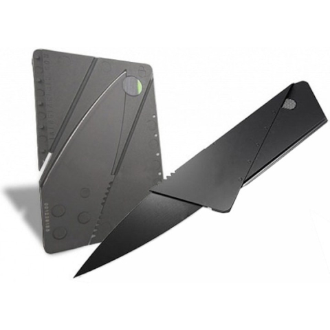 Cutit pliabil tip card pentru supravietuire, din otel inoxidabil, 6.5 cm lama, negru – compact, discret si ideal pentru situatii de urgenta [8]