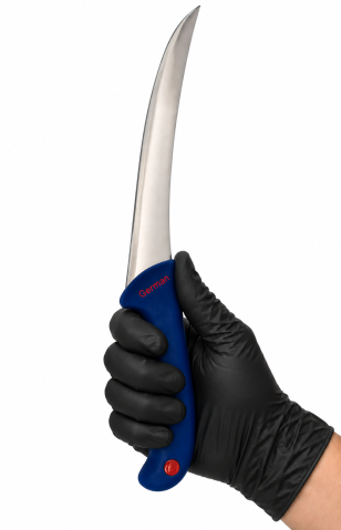 Cutit profesional pentru macelarie albastru, lama 18 cm [4]