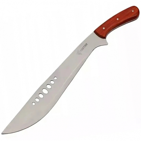 Cutite si tacamuri - Cutit tip maceta, de vanatoare, maner ergonomic, otel inoxidabil/lemn, 51 cm, husa inclusa