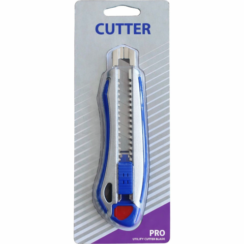 Cutter profesional 18 mm cu auto incarcare, lama inox + 5 rezerve, corp aluminiu si grip cauciuc antiderapant [1]