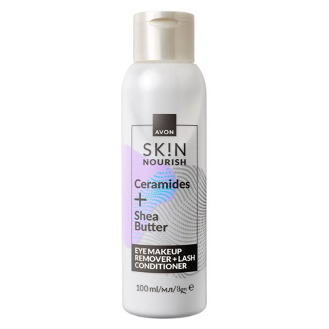 COSMETICE - Demachiant ochi Avon SK!N 100 ml cu balsam hranitor pentru gene, formula 2 in 1, curatare machiaj waterproof, hidratare si ingrijire delicata