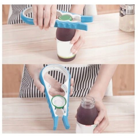 Desfacator universal pentru borcane si sticle, din plastic, albastru – 4 dimensiuni, design anti-alunecare, ideal pentru orice bucatarie [2]