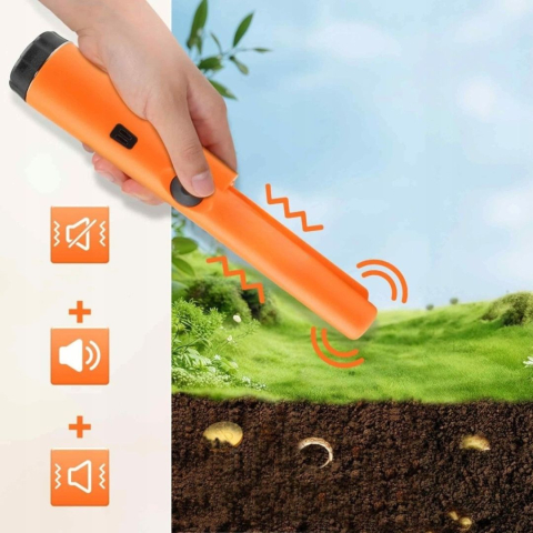 Detector de metale portocaliu 23 cm GP-Pointer, pinpointer 360 grade, detector metale cu LED, vibratii si semnal sonor, husa inclusa [3]