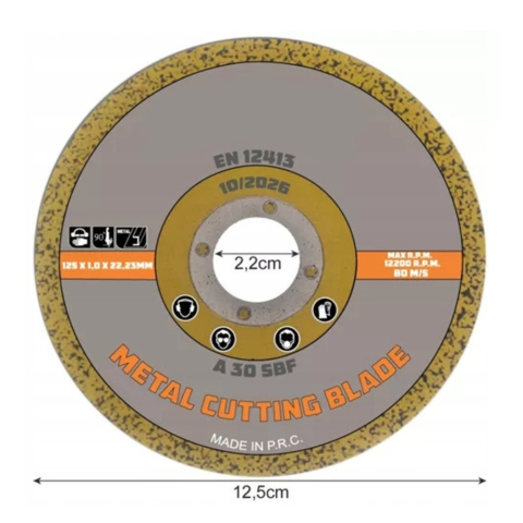 Disc abraziv taiere metal 125x1x22.23 mm pentru polizor unghiular, taiere precisa fier si otel [1]