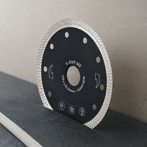 Disc diamantat continuu pentru portelan, ceramica, sticla si materiale compozite, 125 mm, grosime 1.4 mm, alezaj 22.2 mm [5]
