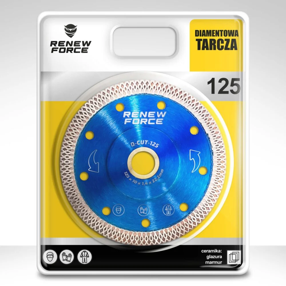 Disc diamantat profesional pentru portelan, gresie, ceramica si piatra, 125 mm, taiere uscata, albastru [3]