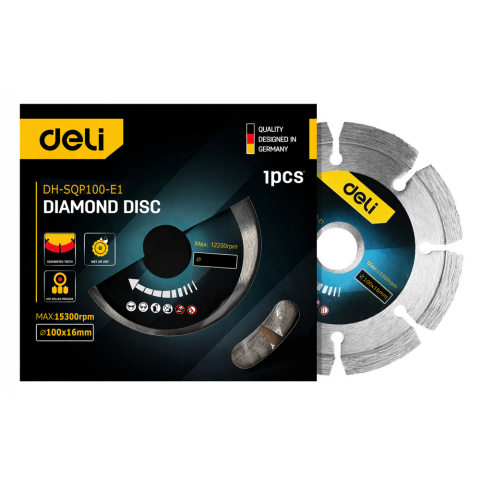 Disc diamantat segmentat 100x16 mm pentru taiere beton, caramida si materiale dure, compatibil polizor unghiular, taiere rapida si precisa [0]