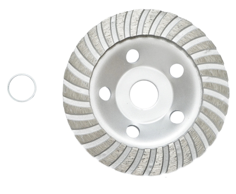 Disc diamantat tip cupa 125 mm pentru polizare beton, granit si marmura, model turbo, compatibil polizor unghiular