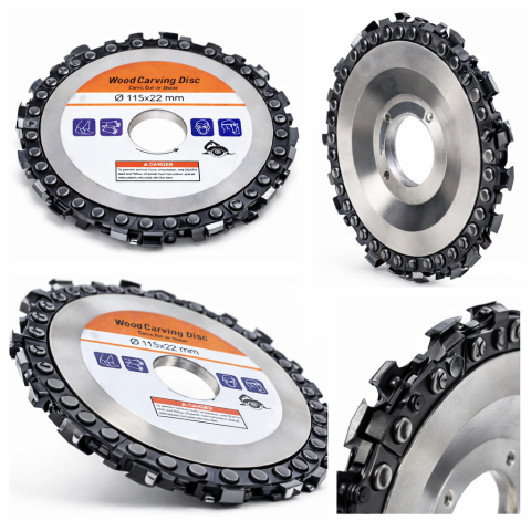 Disc flex 125x22 mm cu lant si 9 dinti pentru taierea, sculptarea si modelarea lemnului, compatibil polizor unghiular [1]