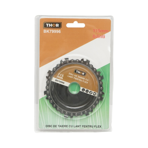 Disc pentru polizor unghiular, cu lant, 8 dinti, 115 x 22 mm, pentru taierea lemnului [2]