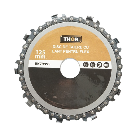 Unelte & Scule Garaj - Disc pentru polizor unghiular, cu lant, 9 dinti, 125 x 22 mm, pentru taierea lemnului