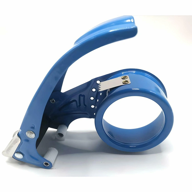 Diverse accesorii papetarie - Dispenser banda adeziva albastru 16 x 9 x 6 cm, metalic, pentru role cu latime pana la 5 cm