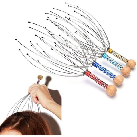 Dispozitiv de masaj capilar cu 12 brațe din metal – masaj relaxant pentru scalp, stimulare circulație și reducerea stresului [1]