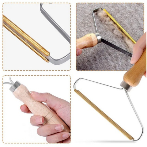 Dispozitiv manual pentru indepartarea scamelor de pe haine si tapiterii, lama metalica, maner ergonomic, 16.5 cm [8]