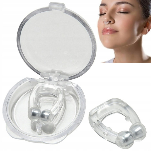 Dispozitiv nazal anti-sforait, cu magneti integrati, din silicon moale, reutilizabil, portabil, pentru respiratie usoara si somn linistit, transparent, 2 x 1.5 cm [3]