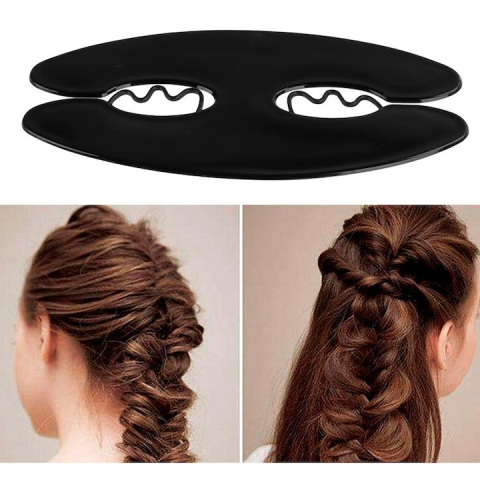 Dispozitiv pentru impletirea parului, utilizare usoara, gri – accesoriu practic pentru coada impletita tip „os de peste” [8]