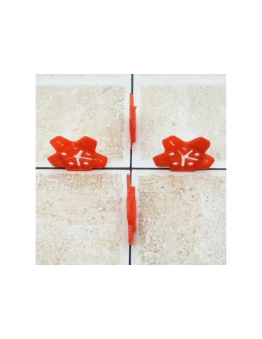 Distantiere universale pentru gresie si faianta tip stea, 5 laturi, 1-3mm - Rosu [3]