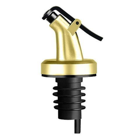 CASA & GRADINA - Dop cu picurator, cauciuc si plastic, pentru sticle, cu capac, 8.5 x 3 cm, universal, auriu/negru