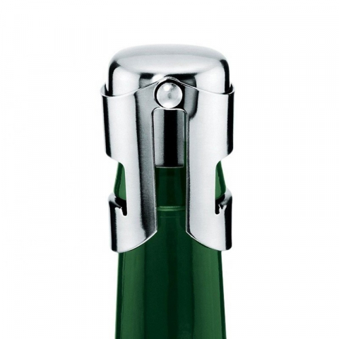 Dop pentru sticle de vin, sampanie, alte bauturi, wine stopper, otel inoxidabil, silicon, argintiu [5]