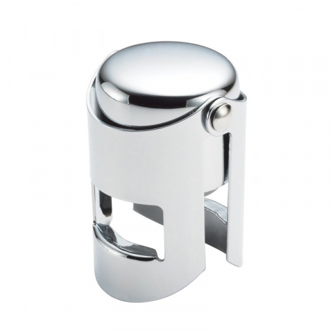 Diverse bucatarie - Dop pentru sticle de vin, sampanie, alte bauturi, wine stopper, otel inoxidabil, silicon, argintiu