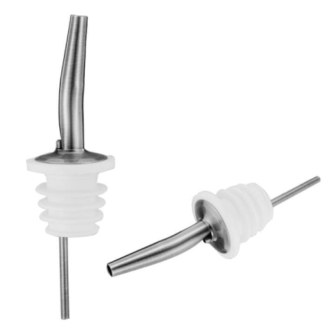 Dozator pentru sticle cu turnare controlata, otel inoxidabil si cauciuc, antipicurare, pentru bauturi, ulei si otet, 11.4 cm, alb-argintiu [3]