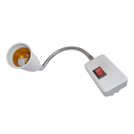 Diverse - Dulie cu intrerupator si stecher ,adaptor bec clasic E27,lungime 20 cm - Alb
