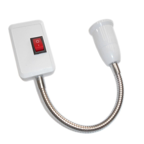 Dulie cu intrerupator si stecher, cu bec LED E27 15W, alb neutru 4500K, brat flexibil, alb [4]