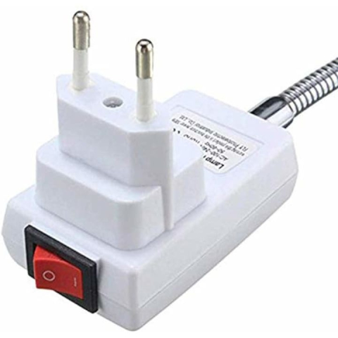 Dulie cu intrerupator si stecher, cu bec LED E27 5W, alb neutru 4500K, fix, alb [6]