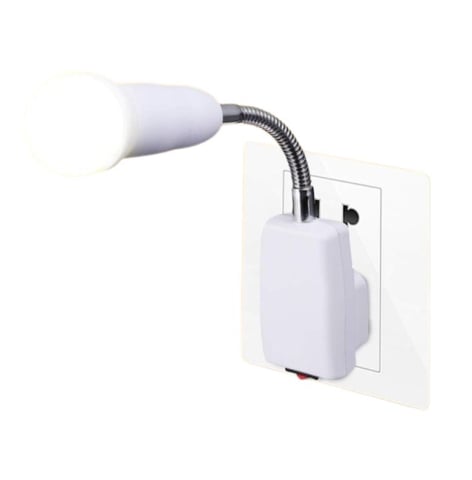 ELECTRONICE - Dulie cu intrerupator si stecher, cu bec LED E27 5W, alb neutru 4500K, fix, alb