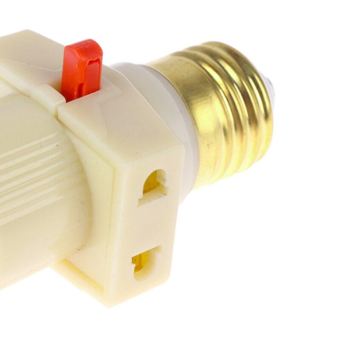 Dulie cu soclu E27, conectare 2 dispozitive, intrerupator, 60W, 4A, 220-250 V, plastic, alb [1]